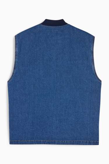 Bărbați - Vestă din denim - căptușită - denim-albastru