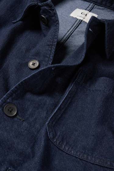 Bărbați - Jachetă tip cămașă - relaxed fit - guler Kent - denim-albastru închis