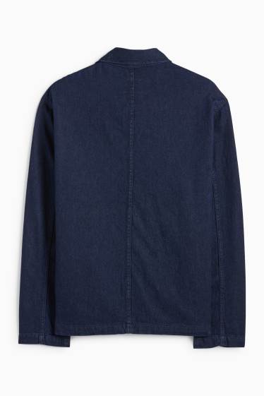 Bărbați - Jachetă tip cămașă - relaxed fit - guler Kent - denim-albastru închis