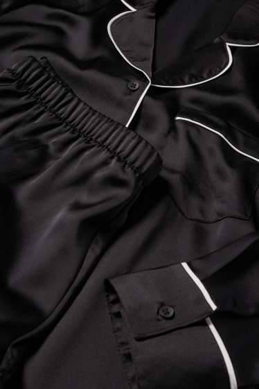 Femei - Pijama din satin - negru