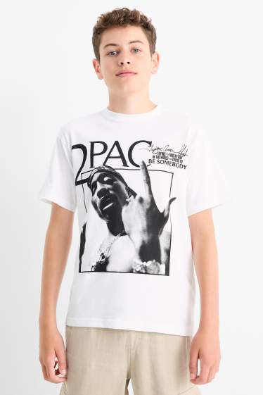 Copii - Băieți - Tupac - tricou cu mânecă scurtă - alb