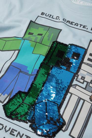 Copii - Băieți - Minecraft - tricou cu mânecă scurtă - aspect lucios - albastru deschis