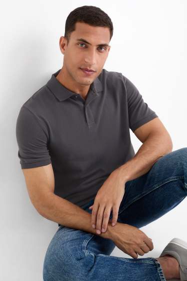 Bărbați - Tricou polo - regular fit - gri închis