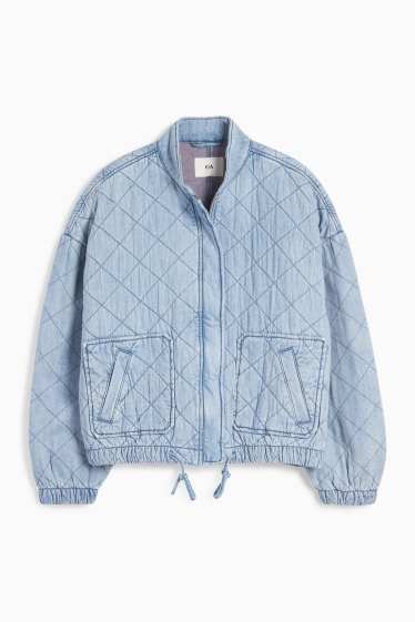 Femei - Jachetă matlasată din denim - denim-albastru deschis