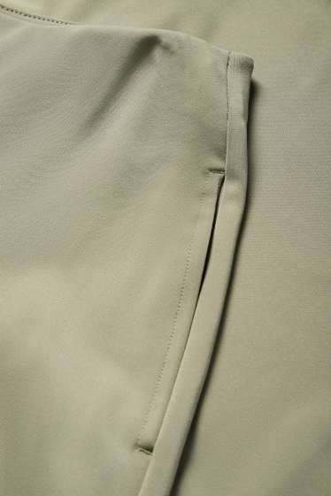 Dames - Broek van jersey - high waist - wide leg - groen