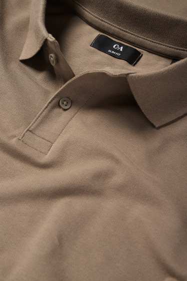 Bărbați - Tricou polo - slim fit - taupe