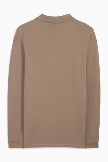 Bărbați - Tricou polo - slim fit - taupe