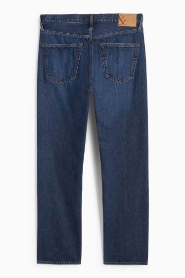 Bărbați - Regular jeans cu fentă cu nasturi - denim-albastru