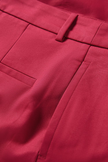 Femei - Pantaloni office - talie medie - slim fit - roz închis