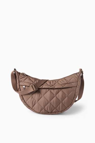 Dámské - Prošívaná taška přes rameno - hnědá