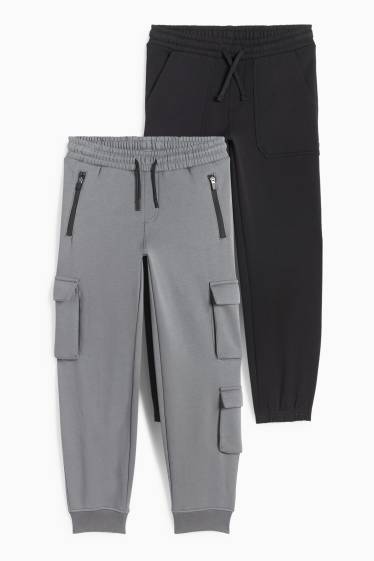 Copii - Băieți - Multipack 2 perechi - pantaloni de trening - gri / negru