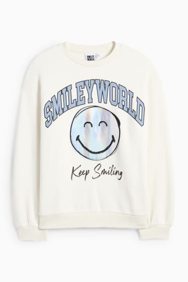 Copii - Fete - SmileyWorld® - bluză de molton - alb