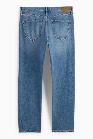 Bărbați - Regular jeans cu fentă cu nasturi - denim-albastru