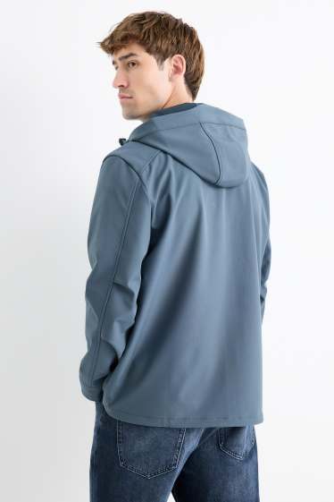 Bărbați - Geacă softshell cu glugă - rezistentă la apă - 4 Way Stretch - albastru