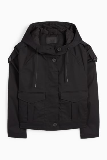 Femei - Trenci crop - negru