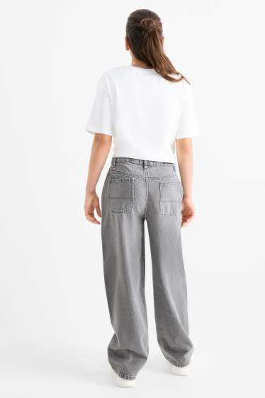 Copii - Fete - Balloon jeans - denim-gri deschis