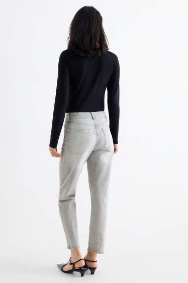 Femei - Mom jeans - talie înaltă - LYCRA® - denim-gri deschis