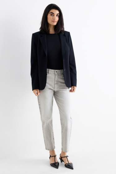 Femei - Mom jeans - talie înaltă - LYCRA® - denim-gri deschis