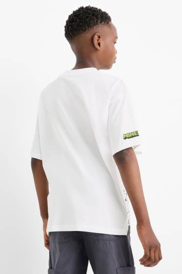Copii - Băieți - Minecraft - tricou cu mânecă scurtă - alb
