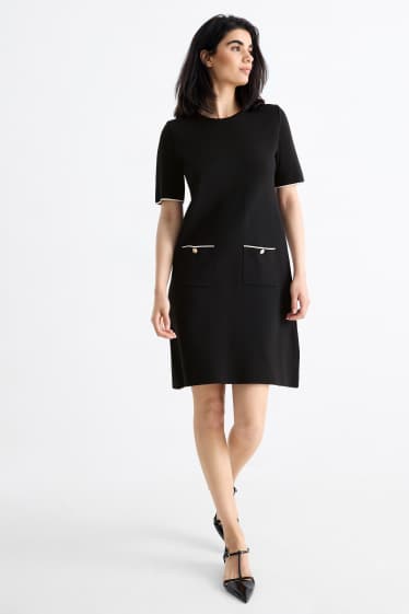 Femei - Rochie tricotată - negru