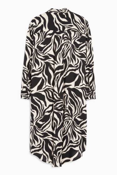 Femei - Rochie tip bluză - cu model - negru / nej