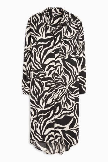 Femei - Rochie tip bluză - cu model - negru / nej