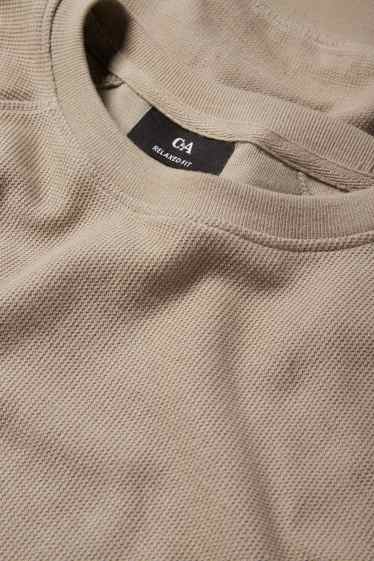 Bărbați - Tricou cu mânecă lungă - structurat - verde deschis