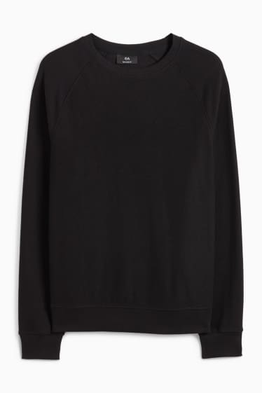 Heren - Longsleeve - met structuur - zwart