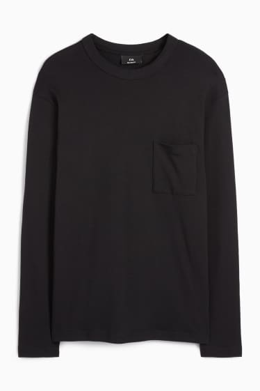 Bărbați - Tricou cu mânecă lungă - negru