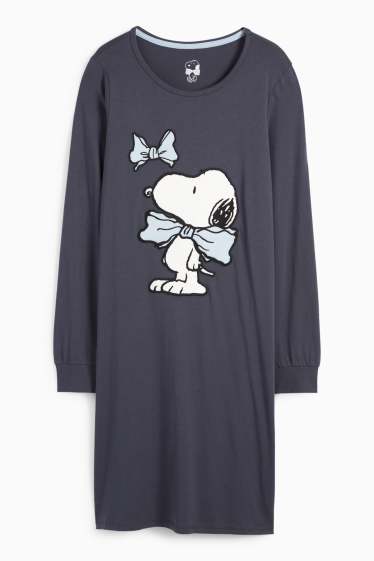 Femei - Cămașă de noapte - Peanuts - albastru închis