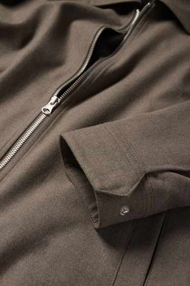 Bărbați - Jachetă tip cămașă modulară din flanel - regular fit - stretch - taupe