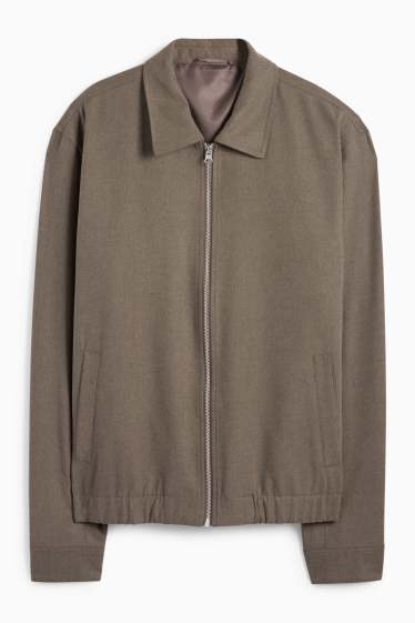 Bărbați - Jachetă tip cămașă modulară din flanel - regular fit - stretch - taupe