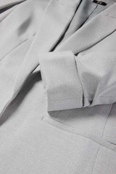 Femei - Blazer lung - regular fit - structurat - gri deschis