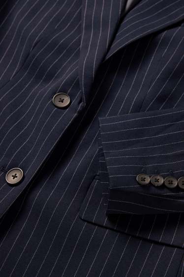 Femei - Blazer lung - regular fit - dungi fine - albastru închis