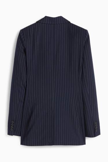 Femei - Blazer lung - regular fit - dungi fine - albastru închis