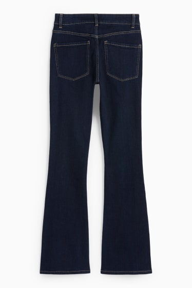 Femei - Flared jeans - talie medie - denim-albastru închis