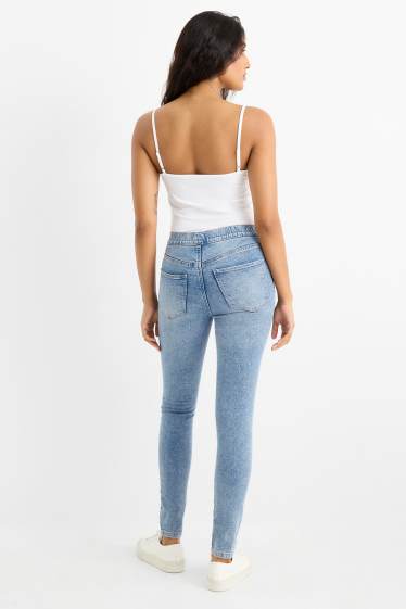 Femei - Jegging jeans - talie medie - denim-albastru deschis
