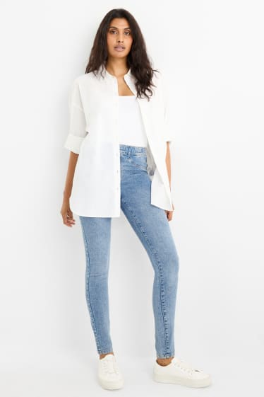 Femei - Jegging jeans - talie medie - denim-albastru deschis