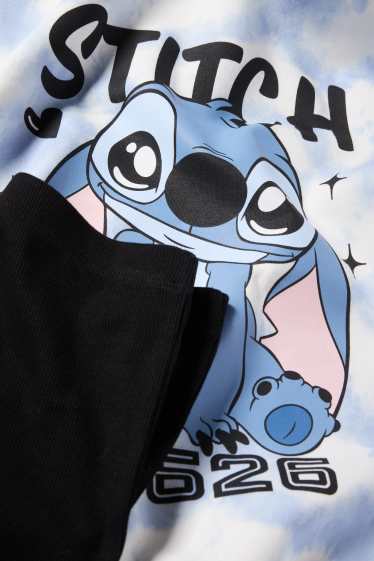 Copii - Fete - Lilo & Stitch - set - hanorac și colanți evazați - 2 piese - albastru / negru