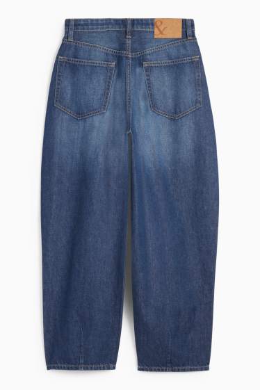 Femei - Barrel jeans - talie înaltă - denim-albastru