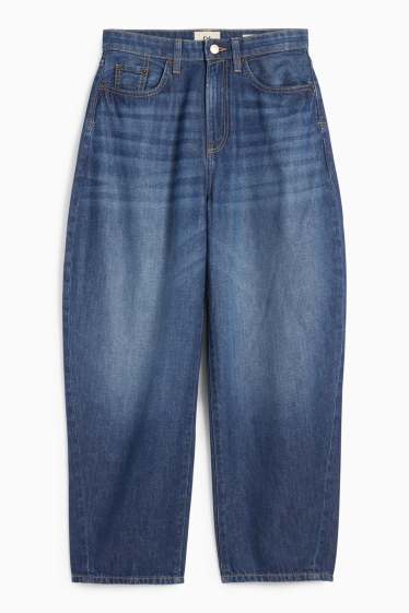 Femei - Barrel jeans - talie înaltă - denim-albastru