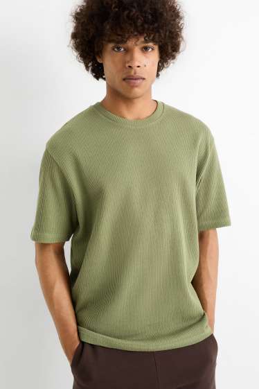 Bărbați - Tricou - relaxed fit - reiat - verde