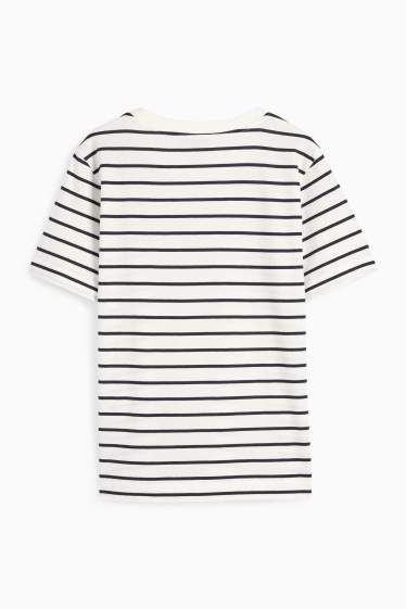 Femei - Tricou - relaxed fit - cu dungi - alb / albastru