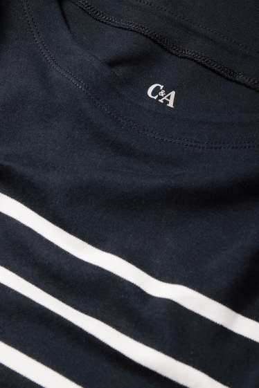 Femei - Tricou cu mânecă lungă - cu dungi - albastru închis