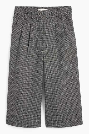Copii - Fete - Pantaloni de stofă - wide leg - cu model - gri închis