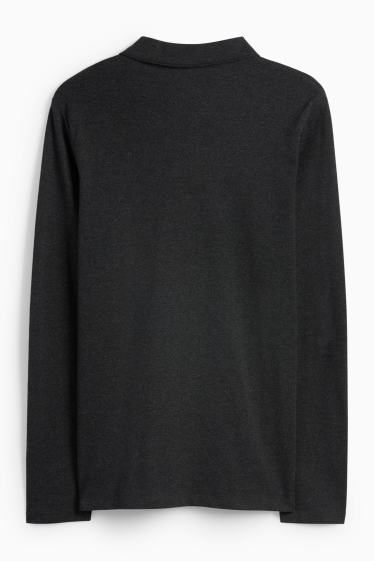 Bărbați - Tricou polo - slim fit - gri închis