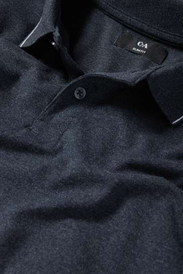 Bărbați - Tricou polo - slim fit - albastru închis