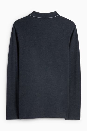 Bărbați - Tricou polo - slim fit - albastru închis