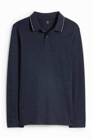 Bărbați - Tricou polo - slim fit - albastru închis