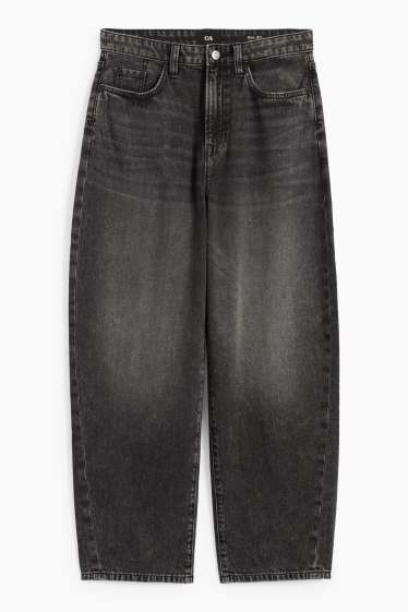 Dámské - Barrel jeans - high waist - džíny - tmavošedé